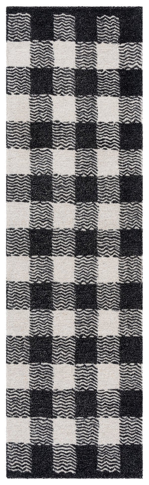 Safavieh Genre Hand-tufted Area Rug In Grey And Ivory – Luxurious Comfort With Timeless Checkered Design Charcoal ,Ivory 80% Wool,18% Cotton,2% Man Made Fiber Gre801z-9