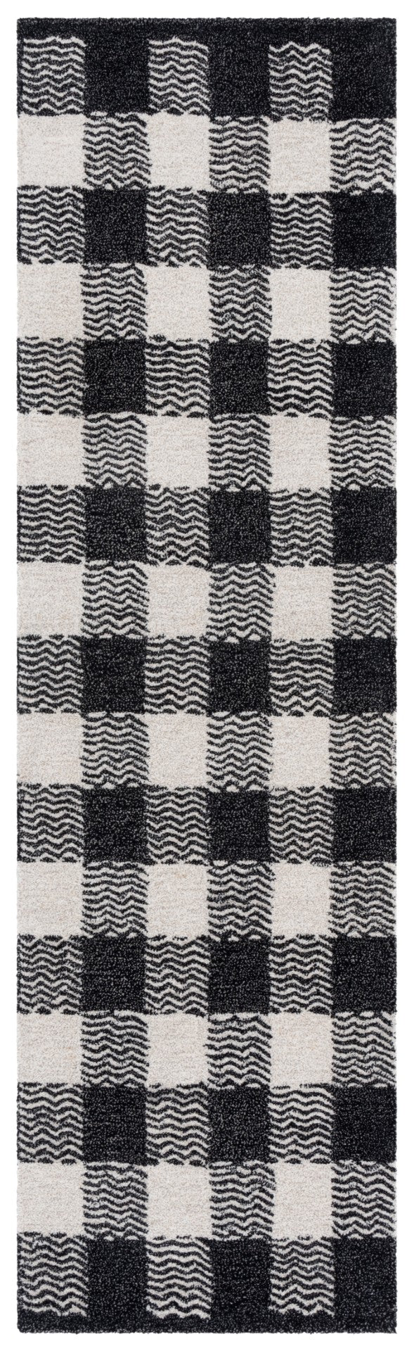 Safavieh Genre Hand-tufted Area Rug In Grey And Ivory – Luxurious Comfort With Timeless Checkered Design Charcoal ,Ivory 80% Wool,18% Cotton,2% Man Made Fiber Gre801z-9