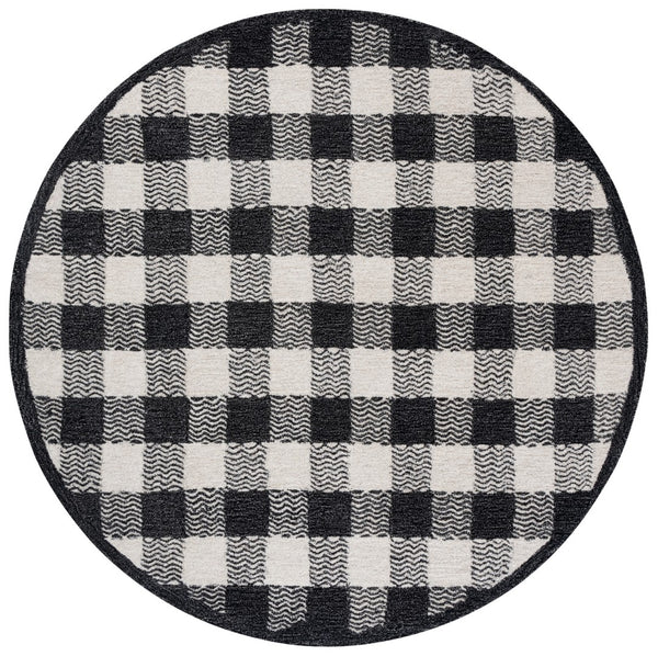 Safavieh Genre Hand-tufted Area Rug In Grey And Ivory – Luxurious Comfort With Timeless Checkered Design Charcoal ,Ivory 80% Wool,18% Cotton,2% Man Made Fiber Gre801z-9