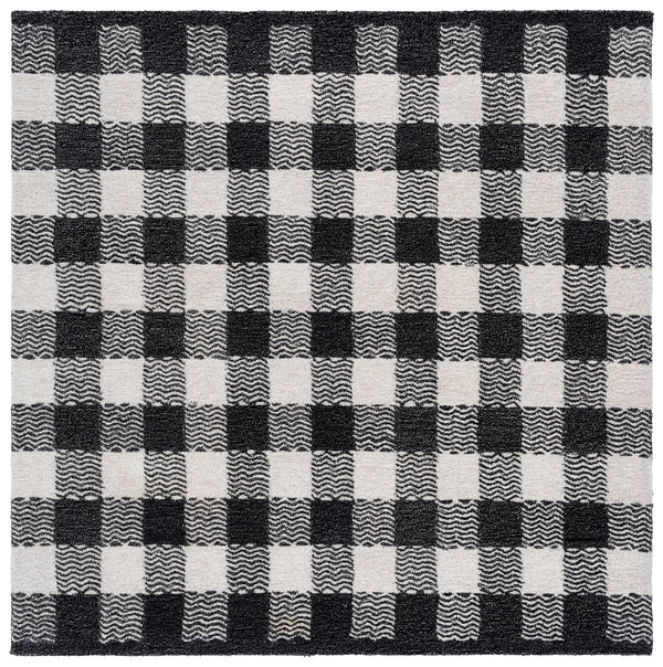 Safavieh Genre Hand-tufted Runner Rug In Elegant Grey And Ivory – Luxurious Comfort For Modern Spaces Charcoal ,Ivory 80% Wool,18% Cotton,2% Man Made Fiber Gre801z-6sq