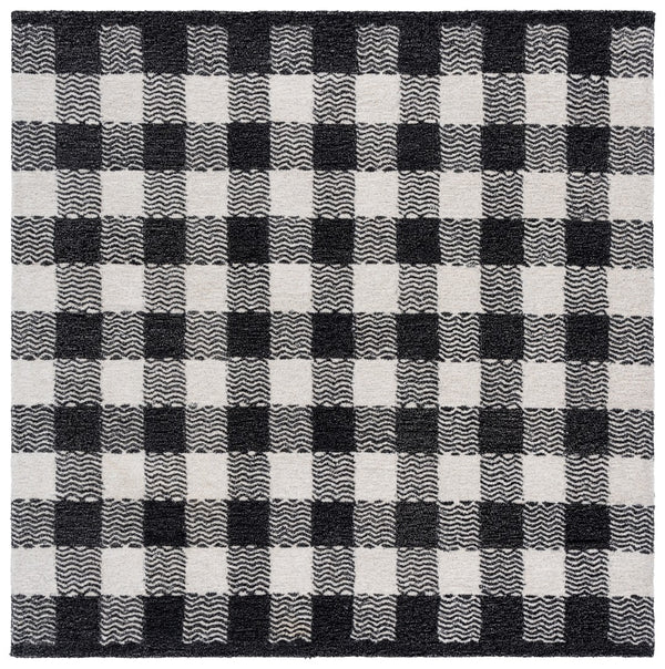Safavieh Genre Hand-tufted Area Rug In Grey And Ivory – Luxurious Comfort With Timeless Checkered Design Charcoal ,Ivory 80% Wool,18% Cotton,2% Man Made Fiber Gre801z-9