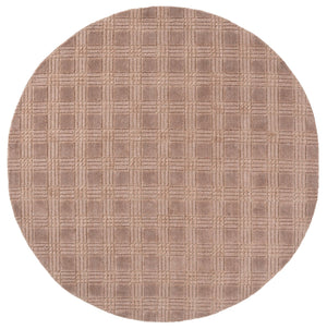 Safavieh Genre Hand-Loomed Round Area Rug Brown — Plush 0.5" Pile, Geometric Texture, Durable Cotton-Poly Blend 6'-0" x 6'-0" GRE901T-6R