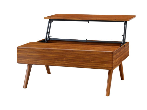 Greenington Rhody Solid Bamboo Lift Top Coffee Table with Hidden Storage for Living Room Amber GRL001AM