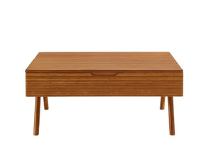 Greenington Rhody Solid Bamboo Lift Top Coffee Table with Hidden Storage for Living Room Amber GRL001AM