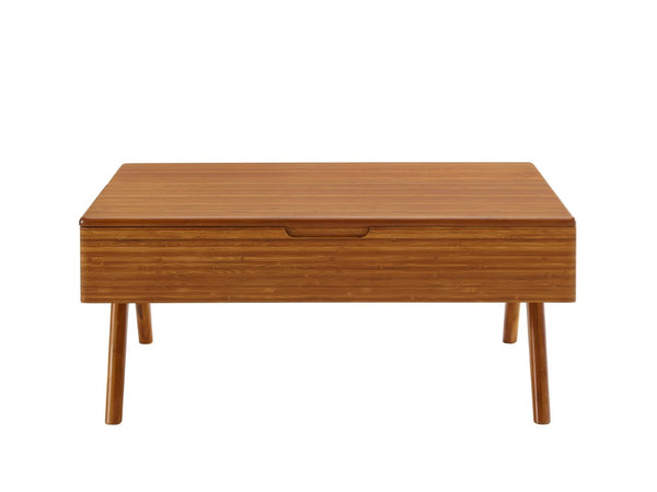 Greenington Rhody Solid Bamboo Lift Top Coffee Table with Hidden Storage for Living Room Amber GRL001AM