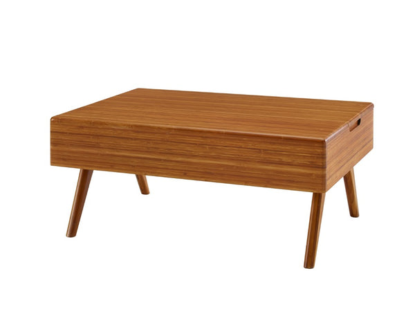 Greenington Rhody Solid Bamboo Lift Top Coffee Table with Hidden Storage for Living Room Amber GRL001AM
