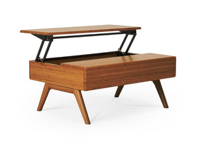Greenington Rhody Solid Bamboo Lift Top Coffee Table with Hidden Storage for Living Room Amber GRL001AM