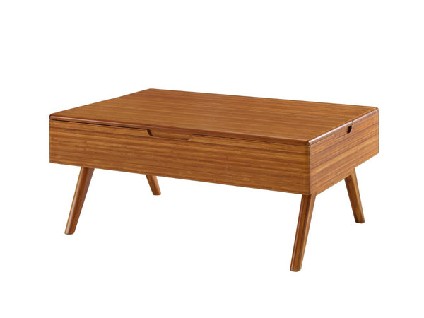 Greenington Rhody Solid Bamboo Lift Top Coffee Table with Hidden Storage for Living Room Amber GRL001AM