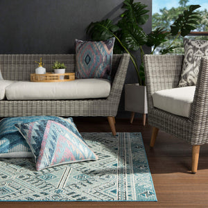 Jaipur Living Nikki Chu Petra Tribal Geometric Multicolor Poly Throw Pillow Indoor Outdoor Accent PLW103432