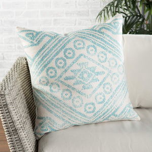 Jaipur Living Nikki Chu Groove Collection Tribal Geometric Polyester Indoor Outdoor Square Accent Pillow PLW103436