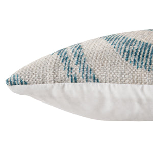 Jaipur Living Nikki Chu Geometric Boho Teal Poly Outdoor Indoor Square Accent Throw Pillow PLW103442