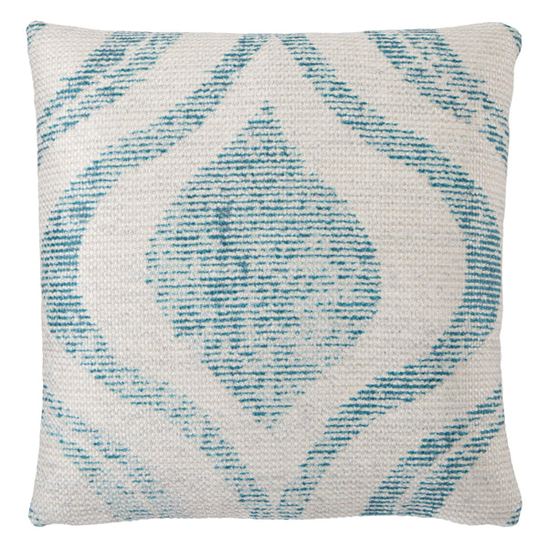 Jaipur Living Nikki Chu Geometric Boho Teal Poly Outdoor Indoor Square Accent Throw Pillow PLW103442