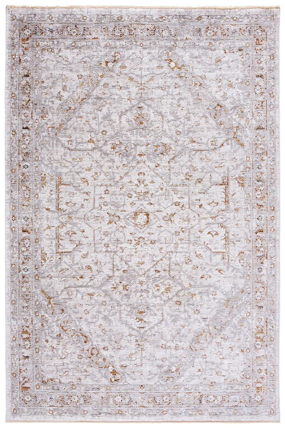 Safavieh Garnet Elegant Area Rug In Timeless Neutral Tones - Perfect For Living Room & Bedroom Décor Ivory ,Grey Rust Polyester Grn410a-5