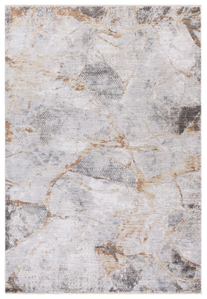 Safavieh Garnet Area Rug - Elegant Modern Design For Living Spaces, Soft Comfort & Versatile Style For Homes Gold ,Grey Polyester Grn422d-8