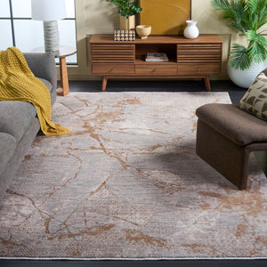 Safavieh Garnet Area Rug - Elegant Modern Design For Living Spaces, Soft Comfort & Versatile Style For Homes Grey ,Gold Polyester Grn422f-9