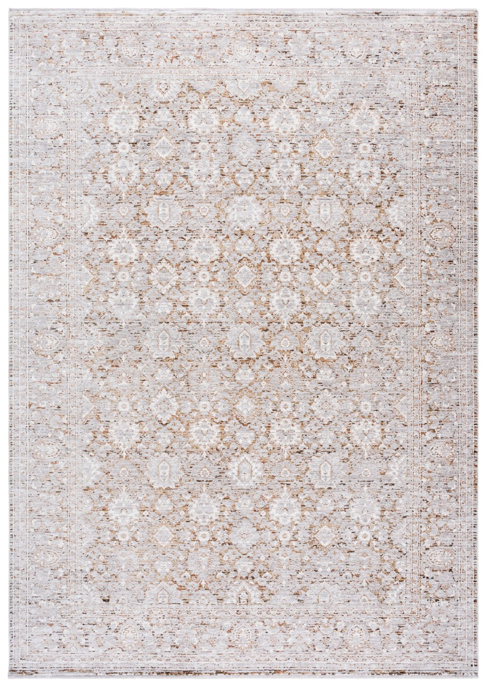 Safavieh Garnet Elegant Area Rug From Turkey - Timeless Design, Durable Polyester, Perfect For Any Room Grey ,Gold Polyester Grn426f-8