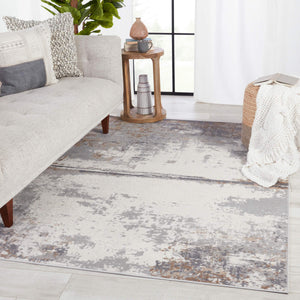 Jaipur Living Vibe by Jaipur Living Treyton Abstract Painterly Area Rug Neutral Tones Low Pile 3'X12' RUG151440