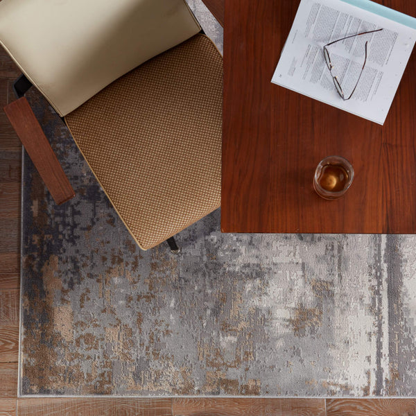 Jaipur Living Vibe by Jaipur Living Treyton Abstract Painterly Area Rug Neutral Tones Low Pile 3'X12' RUG151440