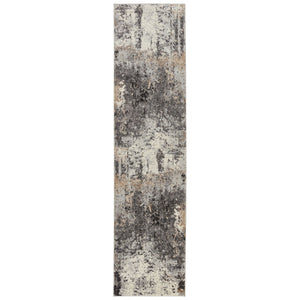 Jaipur Living Vibe by Jaipur Living Perrin Abstract Neutral Polypropylene Rug for Modern Spaces 3' x 12' RUG151443