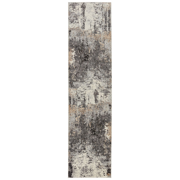 Jaipur Living Vibe by Jaipur Living Perrin Abstract Neutral Polypropylene Rug for Modern Spaces 3' x 12' RUG151443