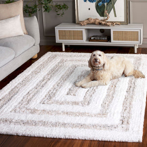Safavieh Glory Handwoven Area Rug - Luxurious Geometric Design For Elegant Home Décor And Comfort Ivory ,Beige 100% Pet Grs103a-8