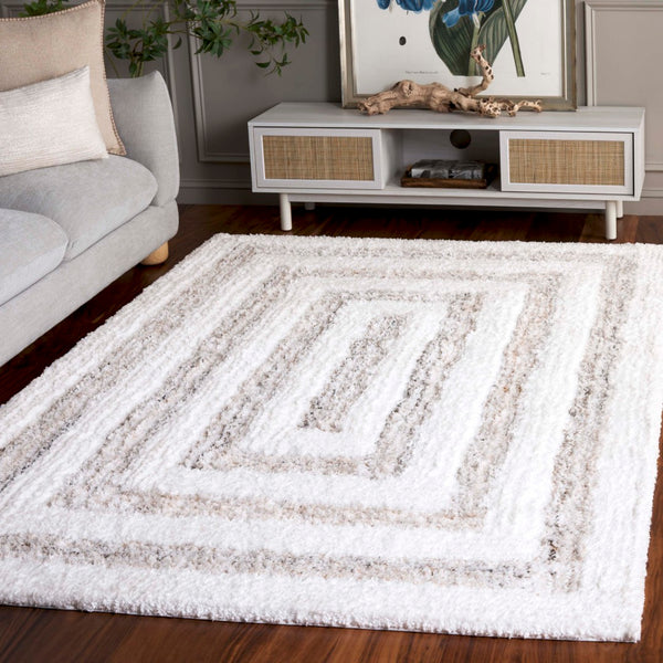 Safavieh Glory Handwoven Area Rug - Luxurious Geometric Design For Elegant Home Décor And Comfort Ivory ,Beige 100% Pet Grs103a-8
