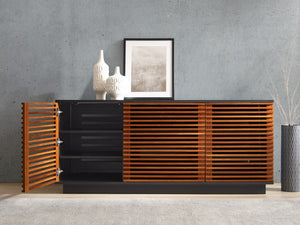 Greenington 64" Rowan Solid Bamboo Media Console Eco Crafted Living Room Tv Stand Cabinet Amber GRW001AM