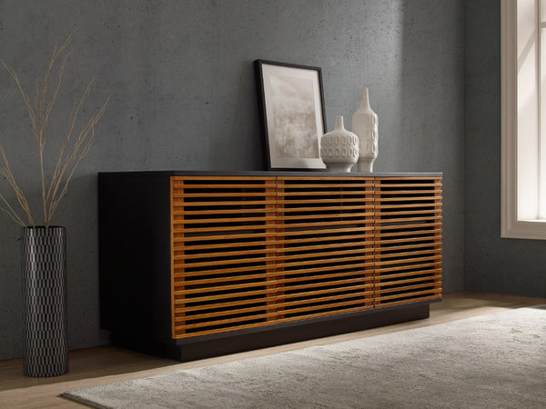 Greenington 64" Rowan Solid Bamboo Media Console Eco Crafted Living Room Tv Stand Cabinet Amber GRW001AM