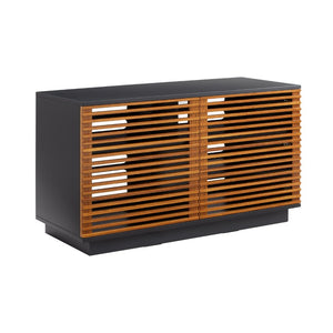 Greenington 48" Rowan Solid Bamboo Media Center with Louvered Doors for Modern Living Rooms Amber GRW002AM