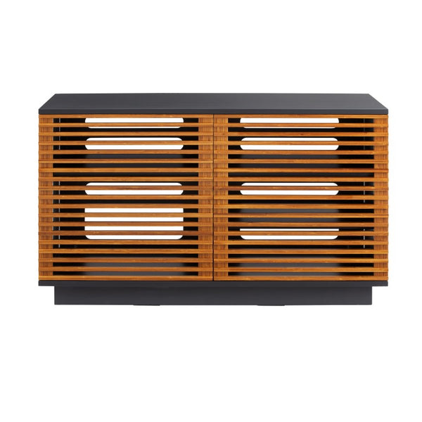 Greenington 48" Rowan Solid Bamboo Media Center with Louvered Doors for Modern Living Rooms Amber GRW002AM