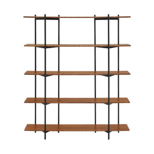Greenington Studio Plus Five Shelf Bamboo Bookcase Black Steel Industrial Open Storage Unit Amber GS001AM
