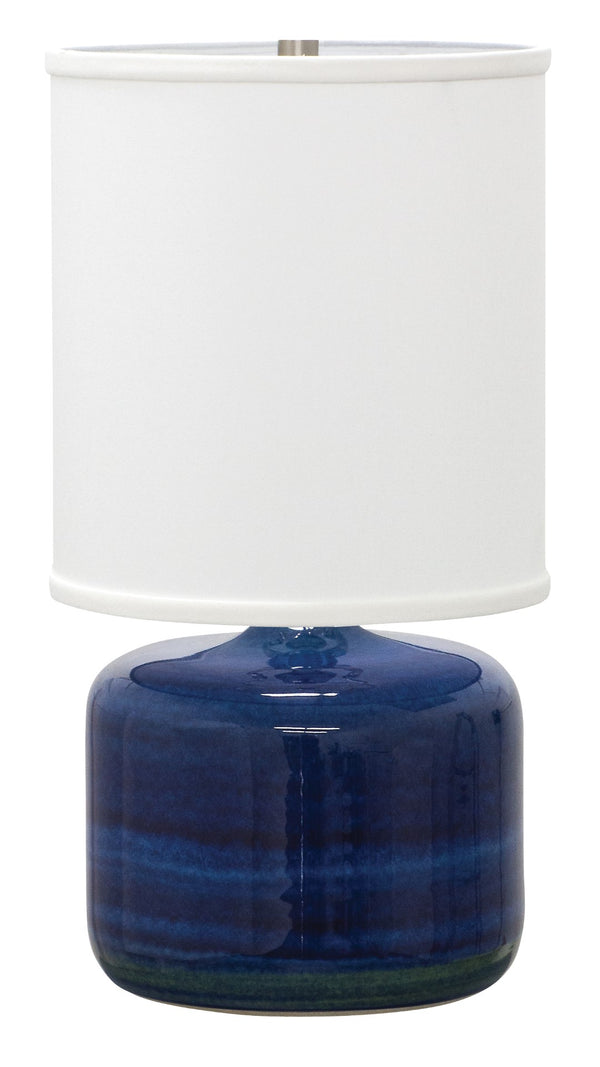 House Of Troy Scatchard Elegant Stoneware Table Lamps - Handcrafted Usa Design To Brighten Any Room Decor Blue Gloss Ceramic Gs120-bg