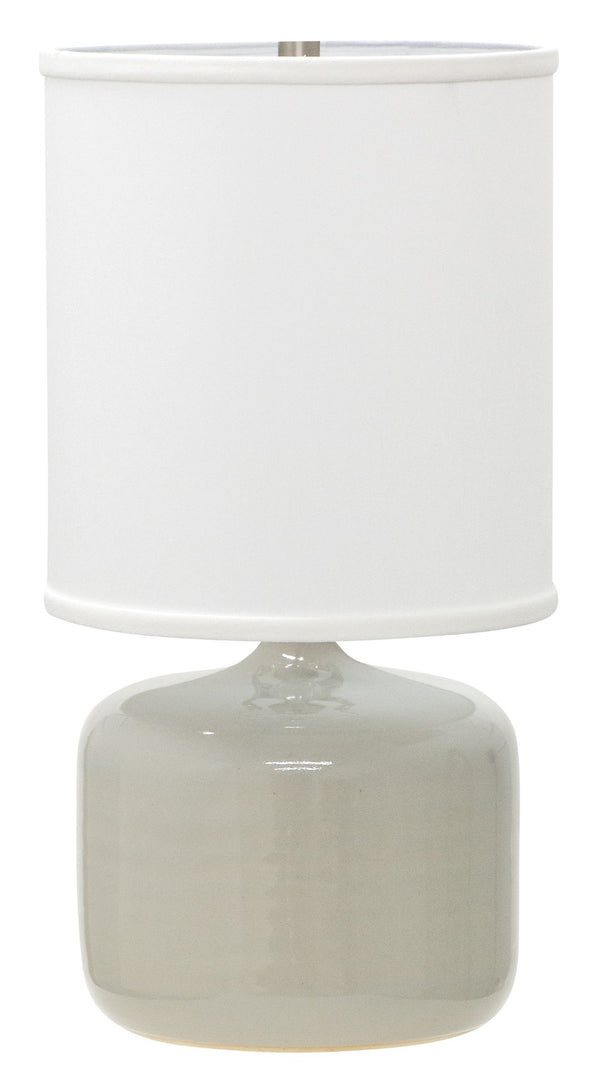 House Of Troy Scatchard Elegant Stoneware Table Lamps - Handcrafted Usa Design To Brighten Any Room Decor Gray Gloss Ceramic Gs120-gg