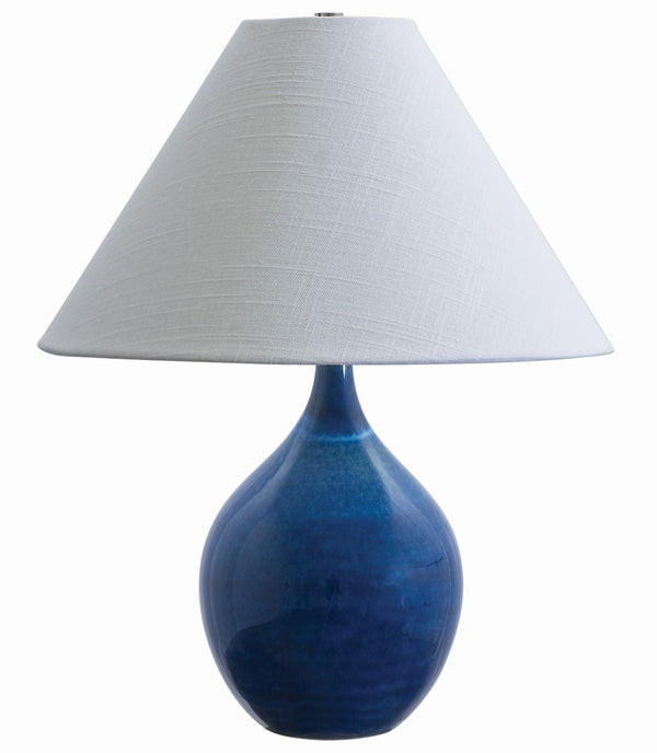 House Of Troy Scatchard Stoneware Accent Lamp - Elegant Design, Usa-made Quality, Perfect For Any Room Decor Blue Gloss Ceramic Gs200-bg