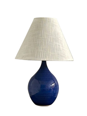 House Of Troy Scatchard Stylish Stoneware Accent Lamp For Elegant Home Décor - Made In The Usa, Unique Design Imperial Blue Ceramic Gs200-imb