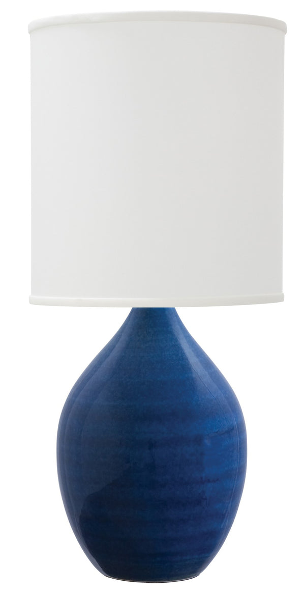 House Of Troy Scatchard Elegant 26" Stoneware Table Lamps - Handcrafted American Design For Any Decor Style Blue Gloss Ceramic Gs201-bg