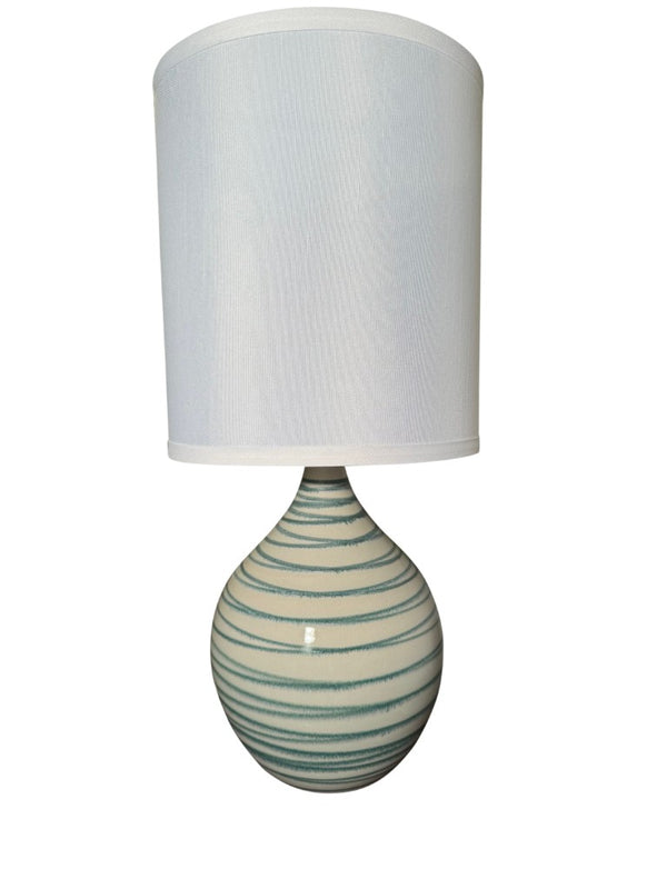 House of Troy Scatchard Artisan Stoneware Table Lamp USA Crafted Ceramic Base for Living Spaces Emerald Wave GS201-EW