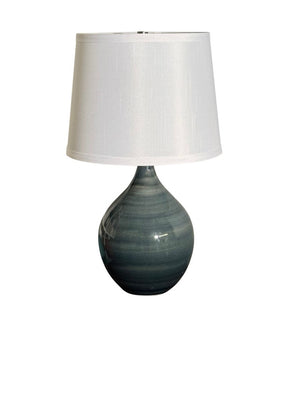 House of Troy Scatchard Handcrafted Stoneware Table Lamp Earthy Gloss Finish for Warm Interiors Slate GS202-SL