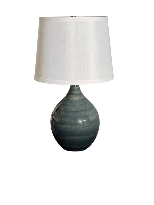House of Troy Scatchard Handcrafted Stoneware Table Lamp Earthy Gloss Finish for Warm Interiors Slate GS202-SL