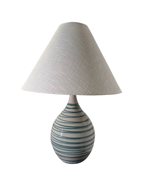 House of Troy Scatchard Handcrafted USA Stoneware Artisan Lamp with Rich Glazed Ceramic Base for Warm Interiors Emerald Wave GS300-EW