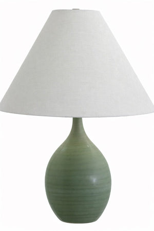 House of Troy Scatchard Handcrafted USA Stoneware Artisan Lamp with Rich Glazed Ceramic Base for Warm Interiors Green Matte GS300-GM