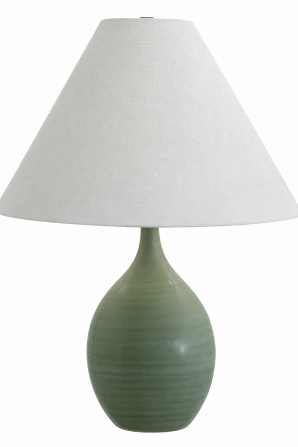 House of Troy Scatchard Handcrafted USA Stoneware Artisan Lamp with Rich Glazed Ceramic Base for Warm Interiors Green Matte GS300-GM