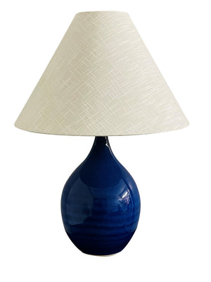 House Of Troy Scatchard Stoneware Accent Lamp – Elegant Table Light For Home Décor, Made In The Usa, Unique Design Imperial Blue Ceramic Gs300-imb
