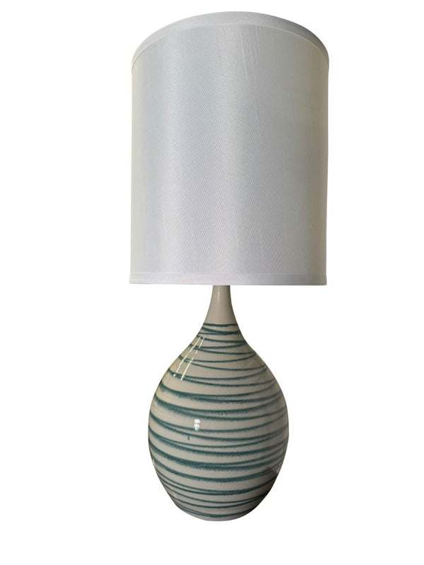 House of Troy Scatchard Stoneware Table Lamp USA Crafted Ceramic Base with Earthy Glazed Finish Emerald Wave 24 inches GS301-EW