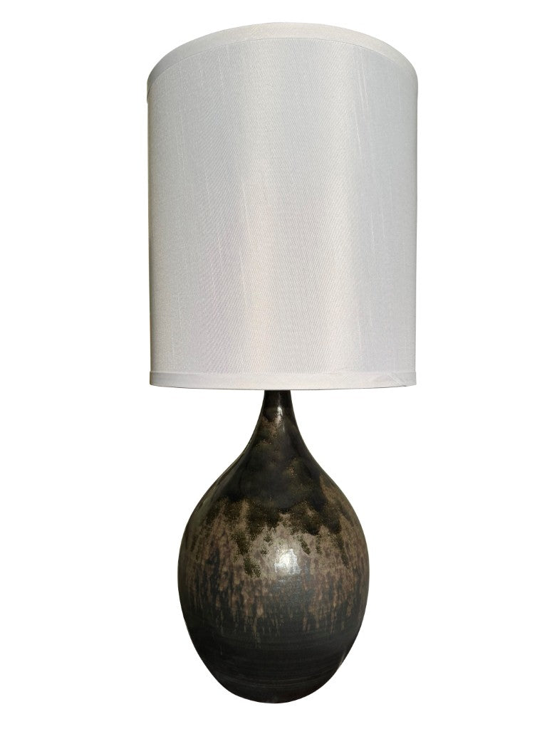 House of Troy Scatchard Stoneware Table Lamp USA Crafted Ceramic Base with Earthy Glazed Finish Mystic Gray 24 inches GS301-MG