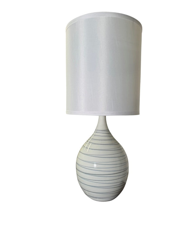 House of Troy Scatchard Stoneware Table Lamp USA Crafted Ceramic Base with Earthy Glazed Finish Pearl Blue 24 inches GS301-PL
