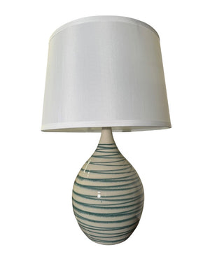House of Troy Scatchard Glazed Stoneware Table Lamp Handcrafted Ceramic Base for Earthy Interiors Emerald Wave GS302-EW