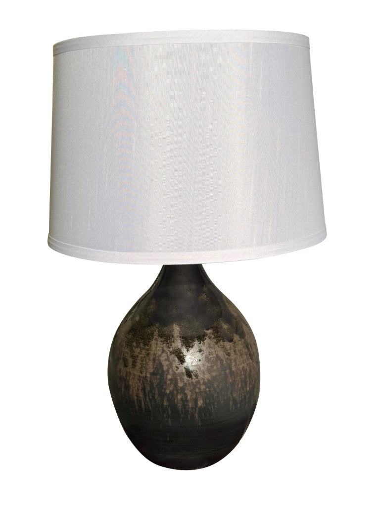 House of Troy Scatchard Glazed Stoneware Table Lamp Handcrafted Ceramic Base for Earthy Interiors Emerald Wave GS302-EW