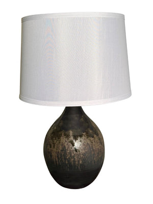 House of Troy Scatchard Glazed Stoneware Table Lamp Handcrafted Ceramic Base for Earthy Interiors Mystic Gray GS302-MG