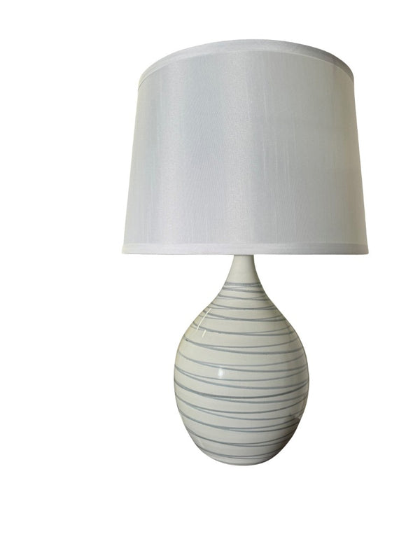 House of Troy Scatchard Glazed Stoneware Table Lamp Handcrafted Ceramic Base for Earthy Interiors Pearl Blue GS302-PL